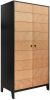 Bopita Kledingkast 'Job' 2 deurs, Vintage Honey, kleur zwart/naturel online kopen