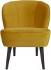 WOOOD Fauteuil 'Sara' Velvet, kleur Okergeel online kopen