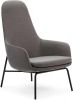 Normann Copenhagen Era Lounge Chair High loungestoel met zwart stalen onderstel online kopen