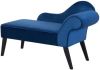 Beliani Biarritz Chaise Longue blauw fluweel online kopen