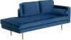 Beliani Miramas Chaise Longue blauw fluweel online kopen