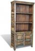 VIDAXL Boekenkast met 3 schappen 2 deuren gerecycled hout meerkleurig online kopen