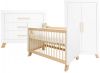 Bopita Lisa 3-delige Babykamer Bed Commode 2-deurskast Wit/naturel online kopen