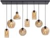 Highlight Hanglamp Fantasy 8 Lichts L 130 X B 35 Cm Amber Glas online kopen