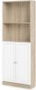 Hioshop Base Wandkast 1 Plank En 2 Deuren Eiken Structuur Decor, Wit. online kopen