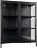 Hioshop Brisbane vitrinekast hoogte 101, 5 cm, zwart. online kopen
