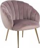 Hioshop Dany fauteuil loungestoel oudroze, messingkleurig. online kopen