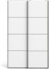 Hioshop Veto Schuifdeurkast 2 deuren breed 122 cm eiken decor, wit. online kopen
