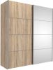 Hioshop Veto Schuifdeurkast 2 deuren breed 183 cm eiken decor. online kopen