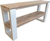 Wood4you Side table New Orleans steigerhout 120Lx78HX38D cm wit online kopen