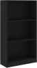 VidaXL Boekenkast met 3 schappen 60x24x109 cm bewerkt hout zwart online kopen