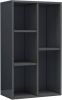 VidaXL Boekenkast/dressoir 50x25x80 cm spaanplaat hoogglans grijs online kopen