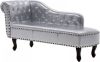 VidaXL Chaise longue kunstleer zilverkleurig online kopen