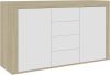 VidaXL Dressoir 120x36x69 cm spaanplaat wit en sonoma eikenkleurig online kopen