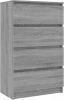 VidaXL Dressoir 60x35x98, 5 cm bewerkt hout grijs sonoma eikenkleurig online kopen