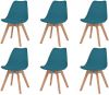 VidaXL Eetkamerstoelen kunstleer massief hout turquoise 6 st online kopen
