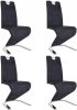 VIDAXL Eetkamerstoelen met zigzag vorm 4 st kunstsu&#xE8, de grijs online kopen
