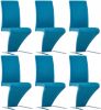 VidaXL Eetkamerstoelen Met Zigzag vorm 6 St Kunstleer Blauw online kopen