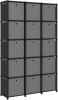 VidaXL Kast met 15 vakken met boxen 103x30x175, 5 cm stof zwart online kopen