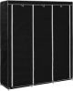 VidaXL Kledingkast met vakken en stangen 150x45x175 cm stof zwart online kopen