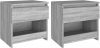 VidaXL Nachtkastjes 2 st 40x30x39 cm bewerkt hout grijs sonoma eiken online kopen