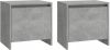 VidaXL Nachtkastjes 2 st 45x34x44, 5 cm spaanplaat betongrijs online kopen