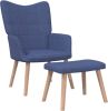 VidaXL Relaxstoel met voetenbank stof blauw online kopen