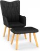 VidaXL Relaxstoel met voetenbank stof zwart online kopen
