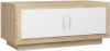 VidaXL Salontafel 102x50x45 cm bewerkt hout wit en sonoma eikenkleurig online kopen