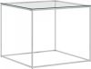 VidaXL Salontafel 50x50x43 cm roestvrij staal en glas zilverkleurig online kopen