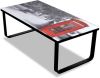 VidaXL Salontafel met telefooncel print glazen tafelblad online kopen