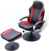 VidaXL Tv fauteuil Met Voetensteun Verstelbaar Kunstleer Zwart/rood online kopen
