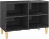 VidaXL Tv meubel met houten poten 69, 5x30x50 cm hoogglans grijs online kopen