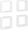 VidaXL Wandschappen kubus 4 st 30x15x30 cm hoogglans wit online kopen