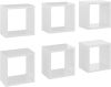 VidaXL Wandschappen kubus 6 st 22x15x22 cm hoogglans wit online kopen