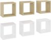 VidaXL Wandschappen kubus 6 st 22x15x22 cm wit en sonoma eikenkleurig online kopen