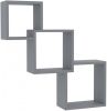 VIDAXL Wandschappen kubus 84, 5x15x27 cm bewerkt hout grijs online kopen