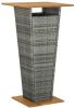 VIDAXL Bartafel 60x60x110 cm poly rattan en massief acaciahout grijs online kopen