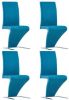 VidaXL Eetkamerstoelen Met Zigzag vorm 4 St Kunstleer Blauw online kopen