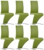 VidaXL Eetkamerstoelen Met Zigzag vorm 6 St Kunstleer Groen online kopen