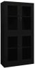 VIDAXL Kantoorkast 90x40x180 cm staal en gehard glas zwart online kopen