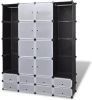 VidaXL Kast Modulair Met 18 Vakken 37x146x180, 5 Cm Zwart En Wit online kopen