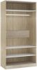 VIDAXL Kledingkast 100x50x200 cm bewerkt hout wit en sonoma eiken online kopen