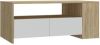VIDAXL Salontafel 102x55x42 cm bewerkt hout wit en sonoma eikenkleurig online kopen