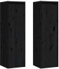 VIDAXL Wandkasten 2 st 30x30x100 cm massief grenenhout zwart online kopen