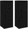 VIDAXL Wandkasten 2 st 30x30x80 cm massief grenenhout zwart online kopen