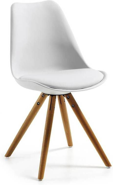 La Forma Stoel Lars | witte kuipstoel met houten poten - Meubelmooi.nl