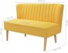 VIDAXL Bank 117x55, 5x77 cm stof geel online kopen