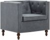 VidaXL Bankstel Chesterfield stijl stoffen bekleding grijs 3 delig online kopen
