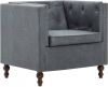 VidaXL Bankstel Chesterfield stijl stoffen bekleding grijs 3 delig online kopen